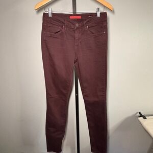 Articles of Society Skinny Fit Jeans Womens 27 Burgundy Maroon Stretch